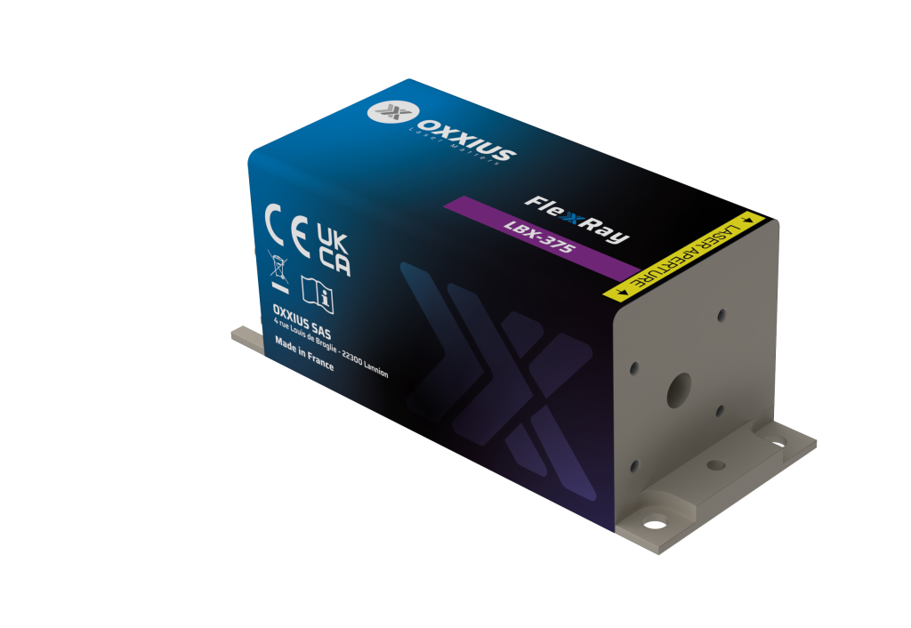 FlexxRay 375 nm up to 70 mW the LBX-375 laser by Oxxius