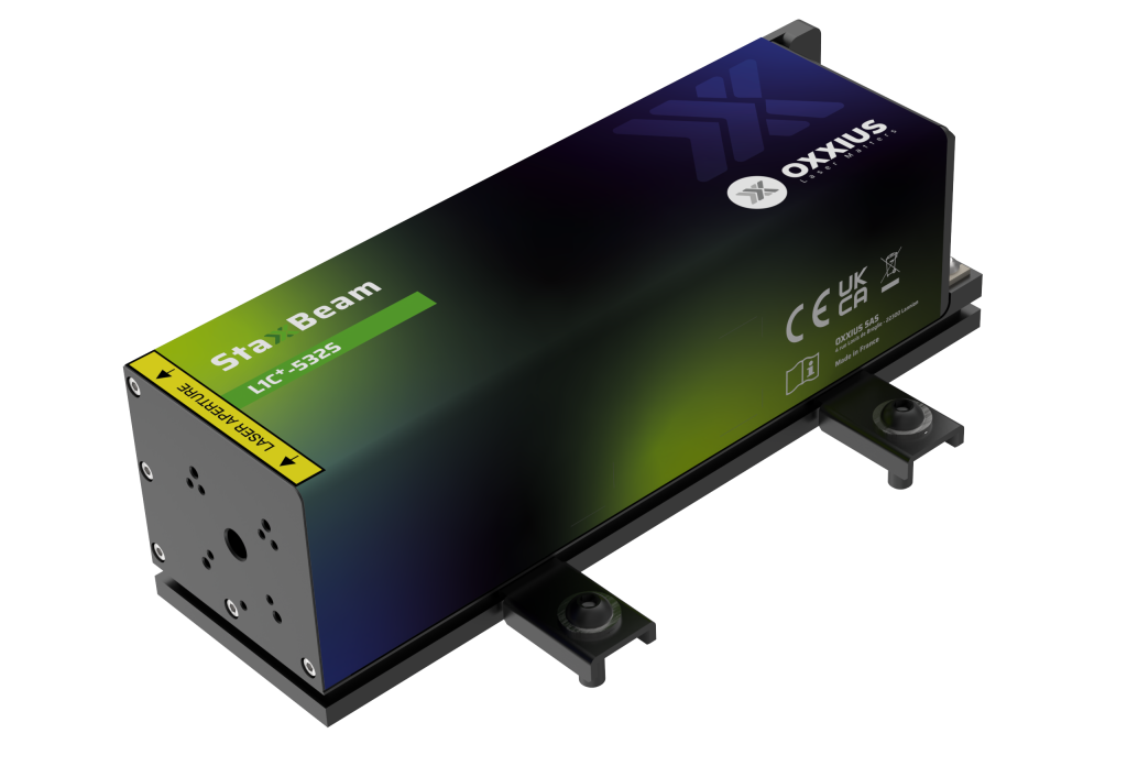Staxxbeam L1c+ 532s - Imasolia integrates an Oxxius L1C+ 532 nm AOM single-mode laser into the Droptis to illuminate clouds of suspended droplets and characterize industrial sprays in real time and in situ.