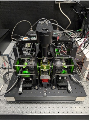mesoSPIM Benchtop light-sheet microscope with Oxxius laser combiner at INRAE IERP